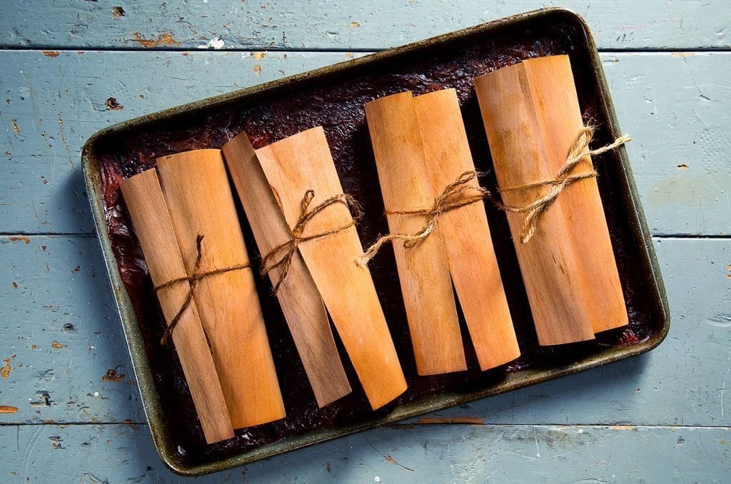 Cedar Grilling Wraps on Baking Sheet