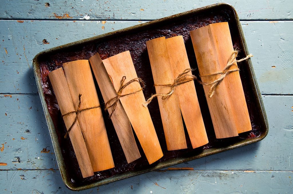 Cedar Grilling Wraps on Baking Sheet