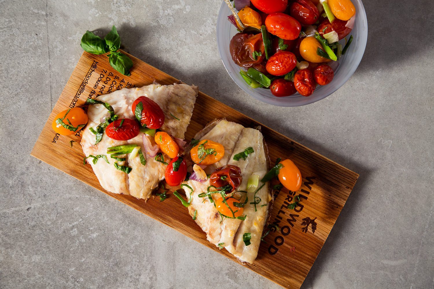 Cedar Planked Red Snapper with Cherry Tomatoes | Wildwood Grilling