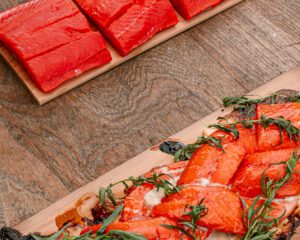 coho salmon fillet planked salmon
